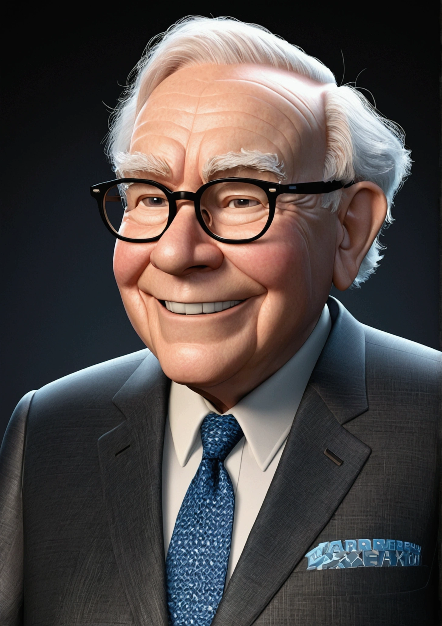 Warren Buffett smiled in a suit.., Pixar, .3d, Disney,9:16