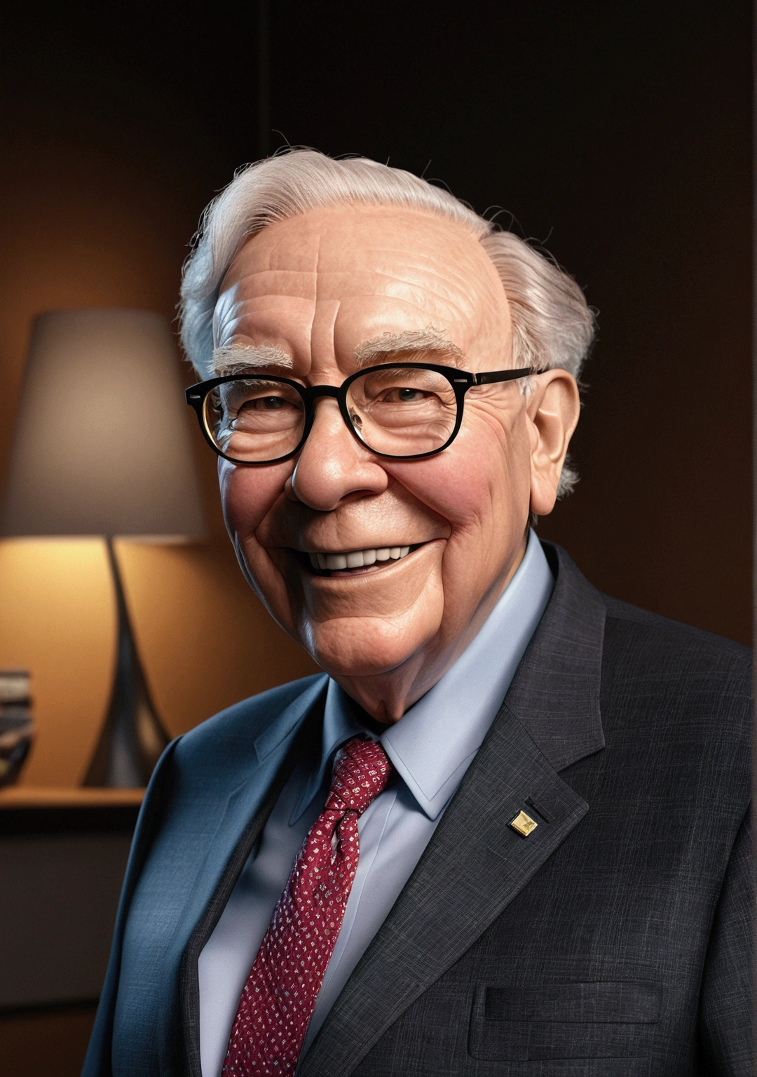 Warren Buffett smiled in a suit.., Pixar, .3d, Disney,9:16