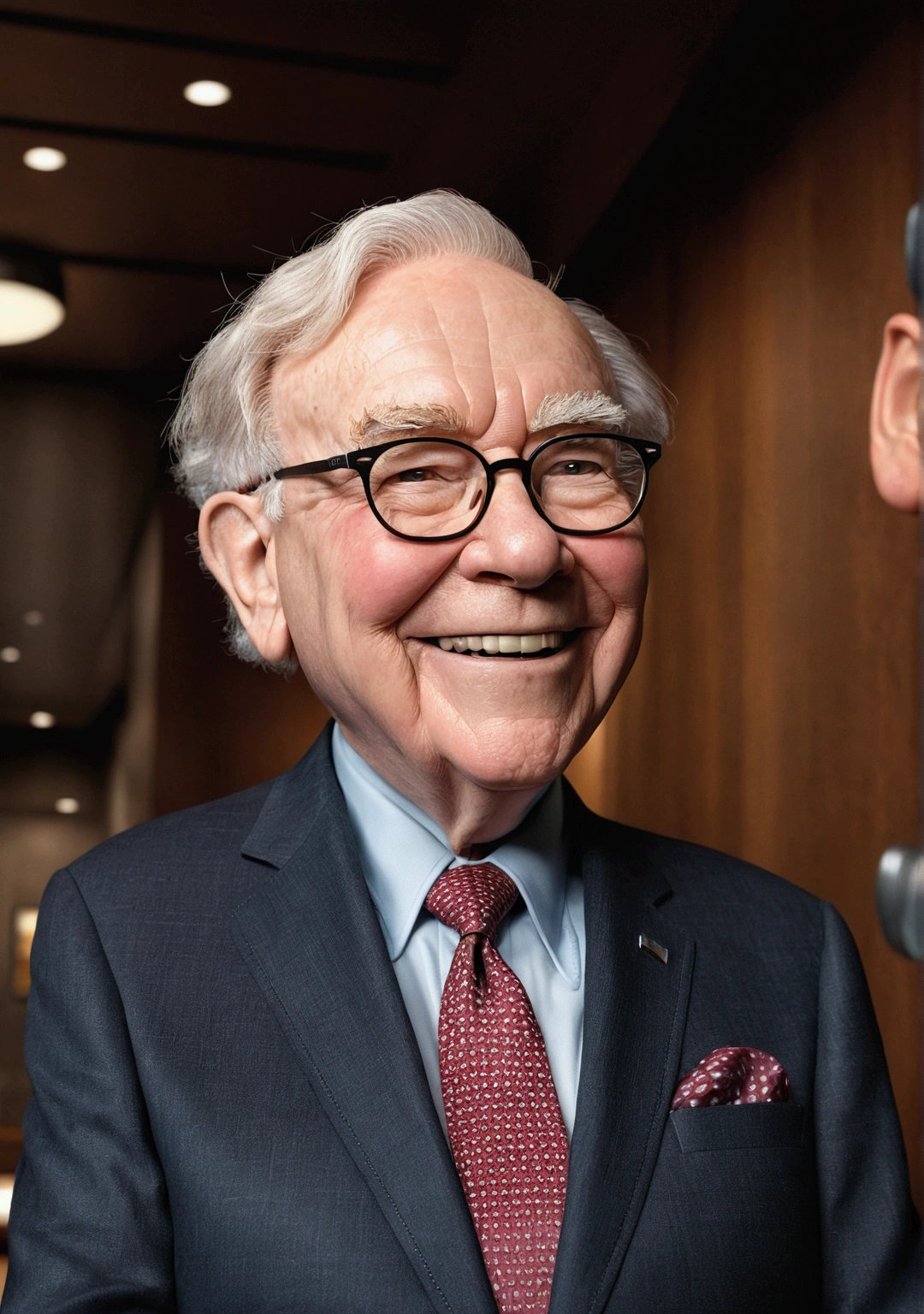 Warren Buffett smiled in a suit.., Pixar, .3d, Disney,9:16