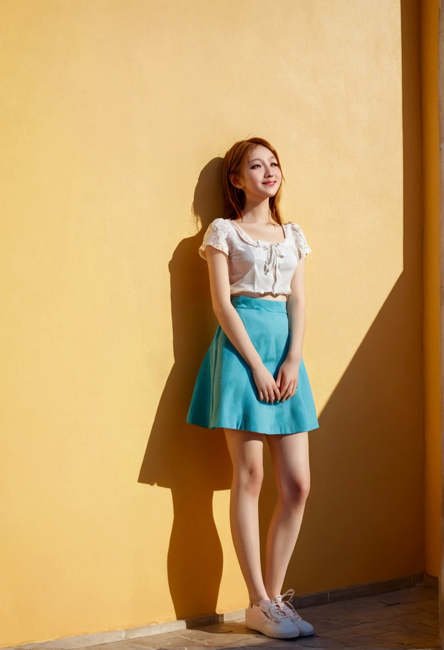 Not thin girl with a rectangular build and a height of 165 cm