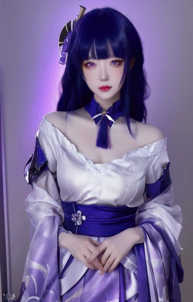 ulzzang-6500-v1.1,(raw photo:1.2),((photorealistic:1.30)), ((best quality)) ,((masterpiece)),((Ultra High Resolution)), ((Clear View)),,Ultra-high resolution,Clear face,（Reality：1.4) ,  illustration, an extremely delicate and beautiful, extremely detailed ,CG ,unity ,8k wallpaper, Amazing, finely detail, masterpiece,best quality,official art,extremely detailed CG unity 8k wallpaper,absurdres, incredibly absurdres, huge filesize, ultra-detailed, highres, extremely detailed,beautiful detailed girl, extremely detailed eyes and face, beautiful detailed eyes,light on face,cinematic lighting, 1girl, 独奏, long hair, purple hair, bangs, hair ornament, purple eyes, dress,