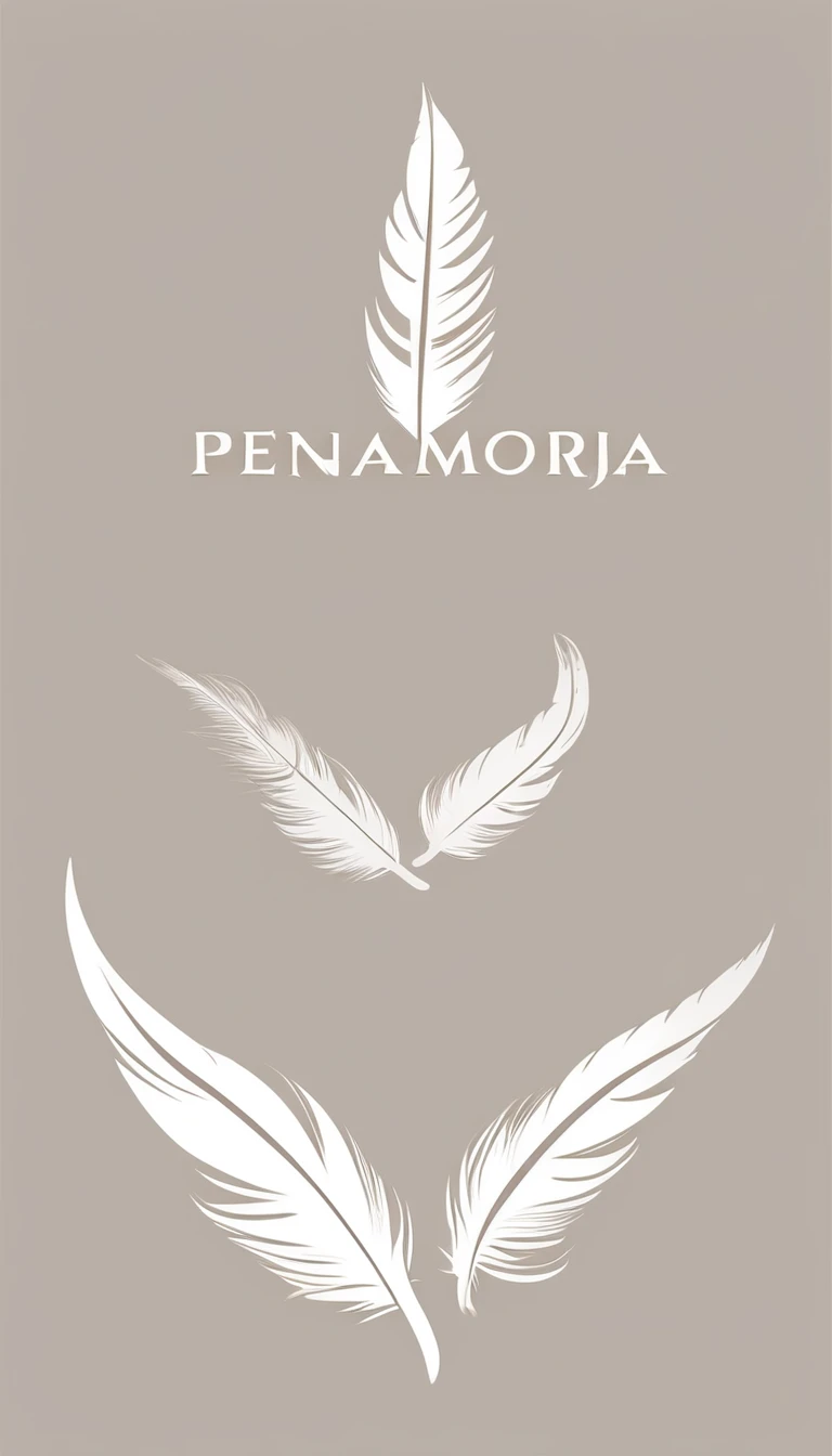 A minimal, modern, simple, cinematic logo design for the brand “Penamemoria". Create a modern, minimalistic, high-quality, logo of a memory feather. The logo must be convey a sense of dreams, stories, memories, music and imagination.
