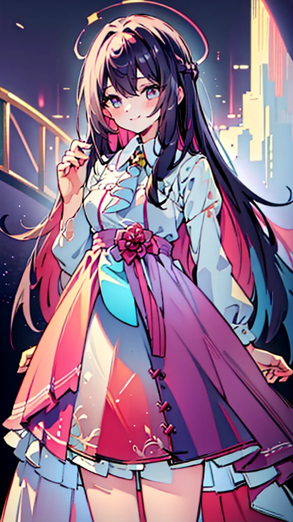 smile、((Put your hands forward))、Adult women、(((masterpiece、Highest quality、high resolution)))、long hair、Pink inner color、Cheerful pose、piece