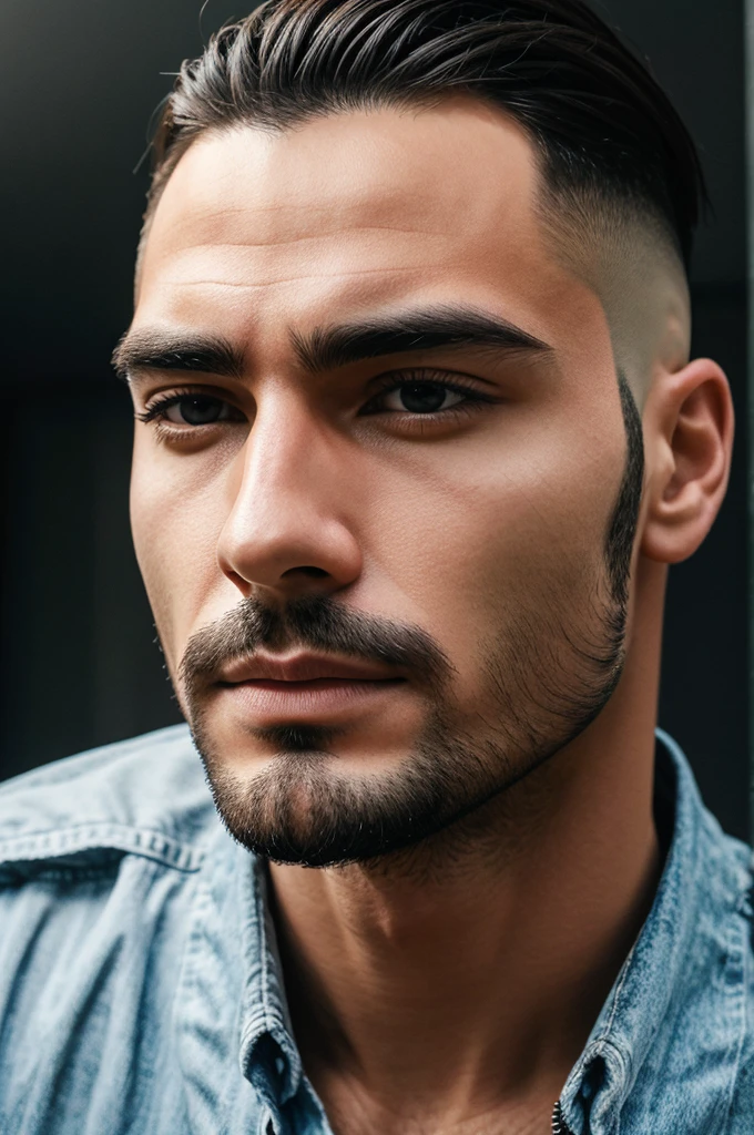 A man with square face structure and without identity