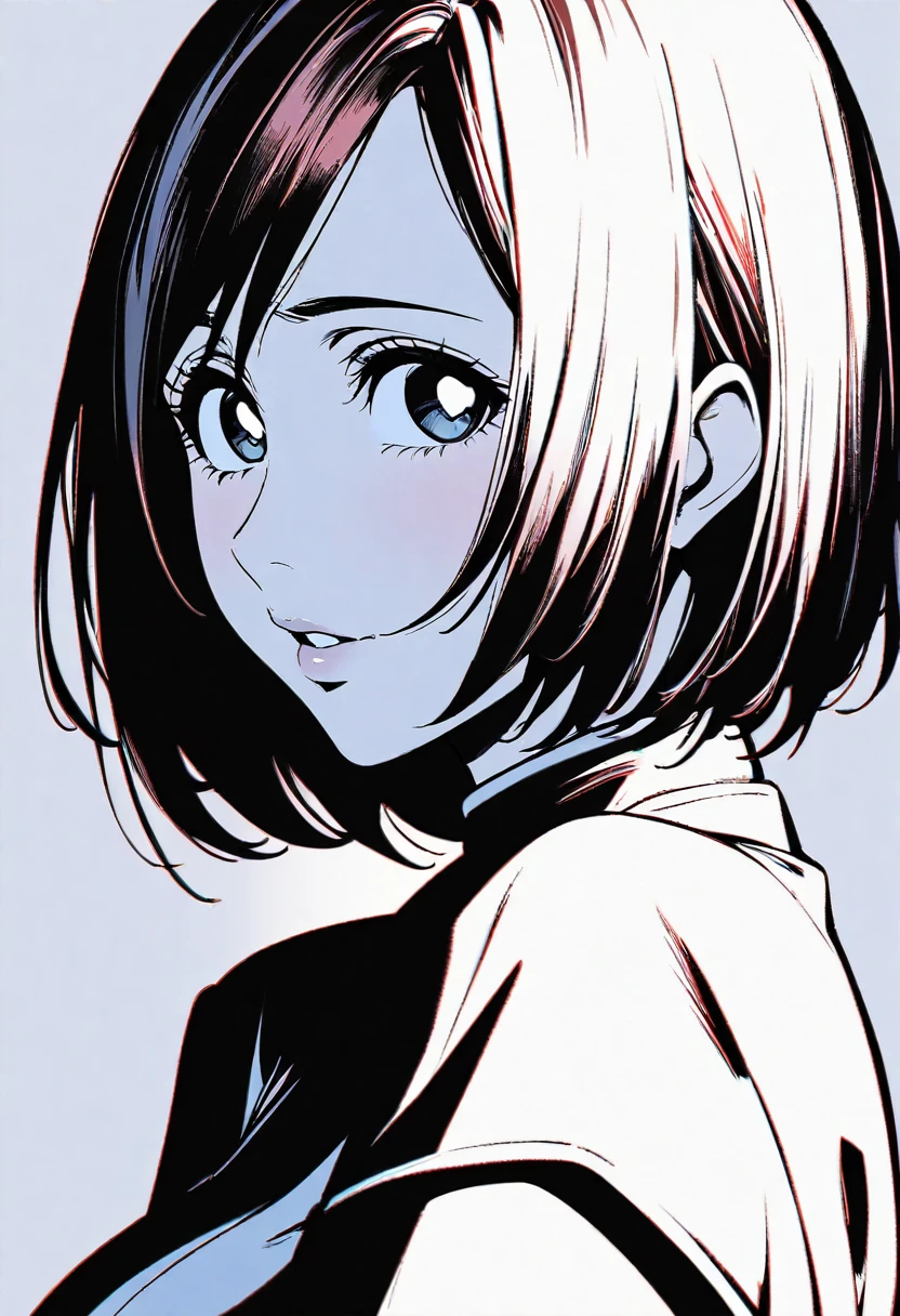 1girl, inoue orihime, bleach, hard lighting, high contrast, noir style portrait,masterpiece, best quality, absurdres,