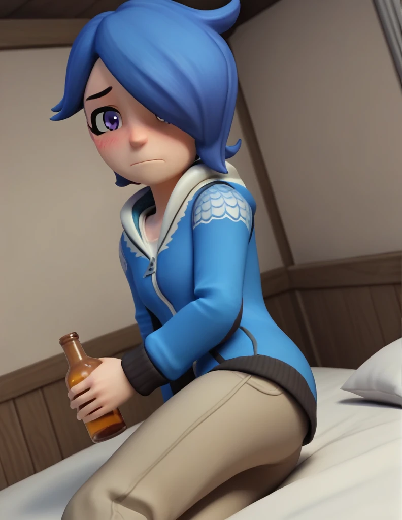 score_9, score_8_up, score_7_up, source_anime,
turboartificialrapidintelligence, turbo artificial rapid intelligence, blue hair,hair over one eye, purple eyes, 3d,
hood, hoodie,
indoors, bed, bed room, on side, blush, drunk,
looking at viewer, dutch angle, solo,