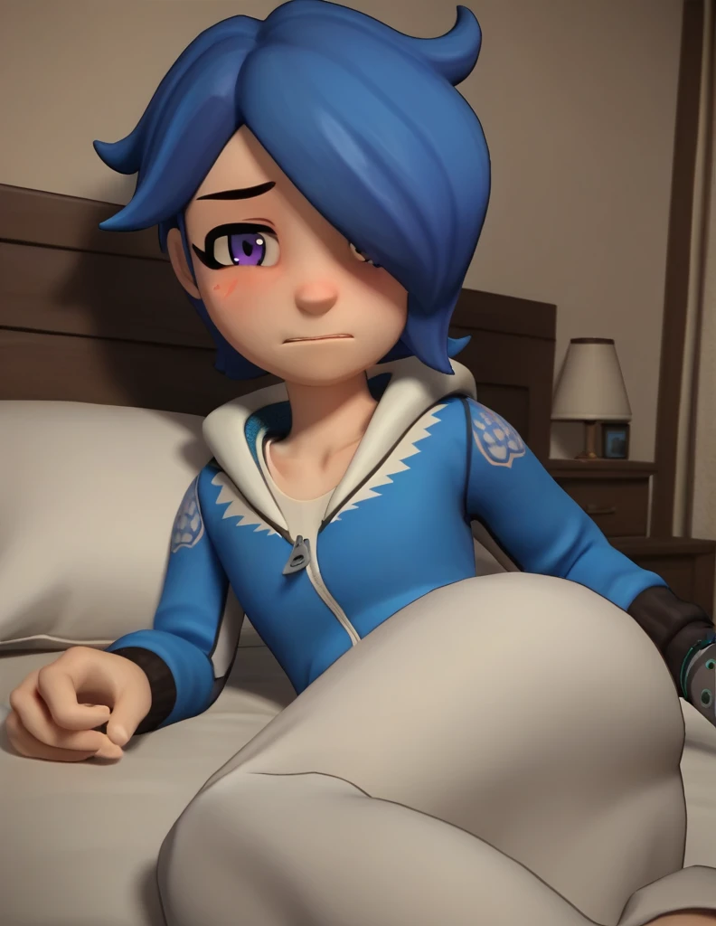 score_9, score_8_up, score_7_up, source_anime,
turboartificialrapidintelligence, turbo artificial rapid intelligence, blue hair,hair over one eye, purple eyes, 3d,
hood, hoodie,
indoors, bed, bed room, on side, blush, drunk,
looking at viewer, dutch angle, solo,