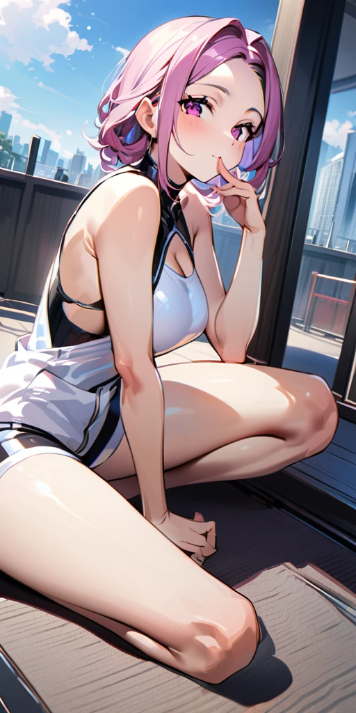 ((Highest quality、masterpiece、Anime Style、Highest quality、High resolution、8k、detailed、ultra-detailed:1.3))、Long legs、Sharp focus:1.2, Beautiful woman with perfect figure:1.4、(smile:1.2), double eyelid、30-year-old woman、Sexy pose、((((Shut your mouth.、One Woman、ワンピース:1.5)))),The background is tokyo