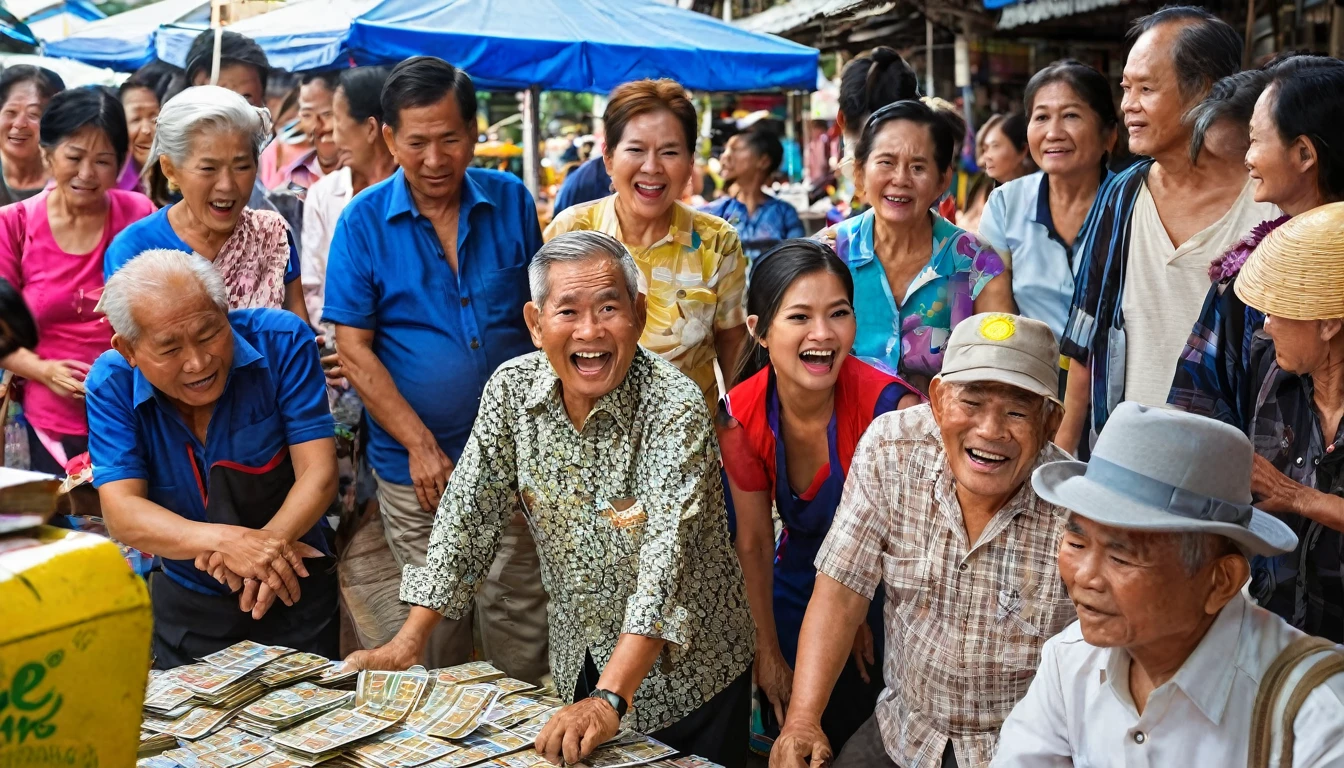 Flea market in Thailand There were people all over the place selling lottery tickets. People are choosing to buy Thai government lottery tickets., , ,, senior adult, very happy face, Thai, summer, middle age adult, very happy face, Thai, spring, adult, very surprised face, Thai, winter, middle age adult, very happy face, Thai, spring, senior adult, very surprised face, Thai, summer, senior adult, very surprised face, Cambodian, winter, senior adult, very happy face, Filipino, summer, adult, neutral face, Thai, winter The atmosphere of lottery trading in front of the lottery office There are many vendors selling lottery tickets, and many people come to buy them., , ,, , ,