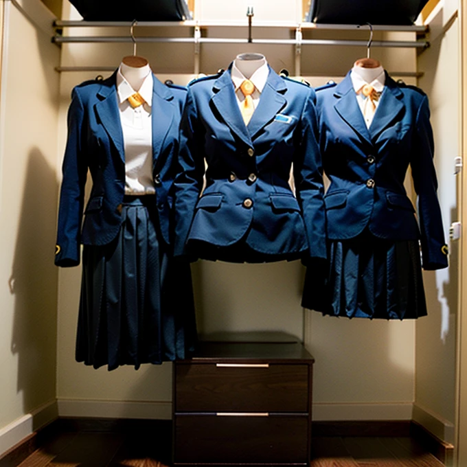 Sit on the chair, (invisible:1.7, no humans:1.7, Headless:1.7, Handless, Faceless:1.7), (cute big breasts:1.7), (Close-up of breasts), (hanger school uniforms in a closet swells as if possessed by invisible girl:2), (8k, original photo, best quality, masterpiece:1.2), (actual, photo-actual:1.37), Photon Mapping, Light energy transfer, ((Hasselblad Photography)), Physically based rendering