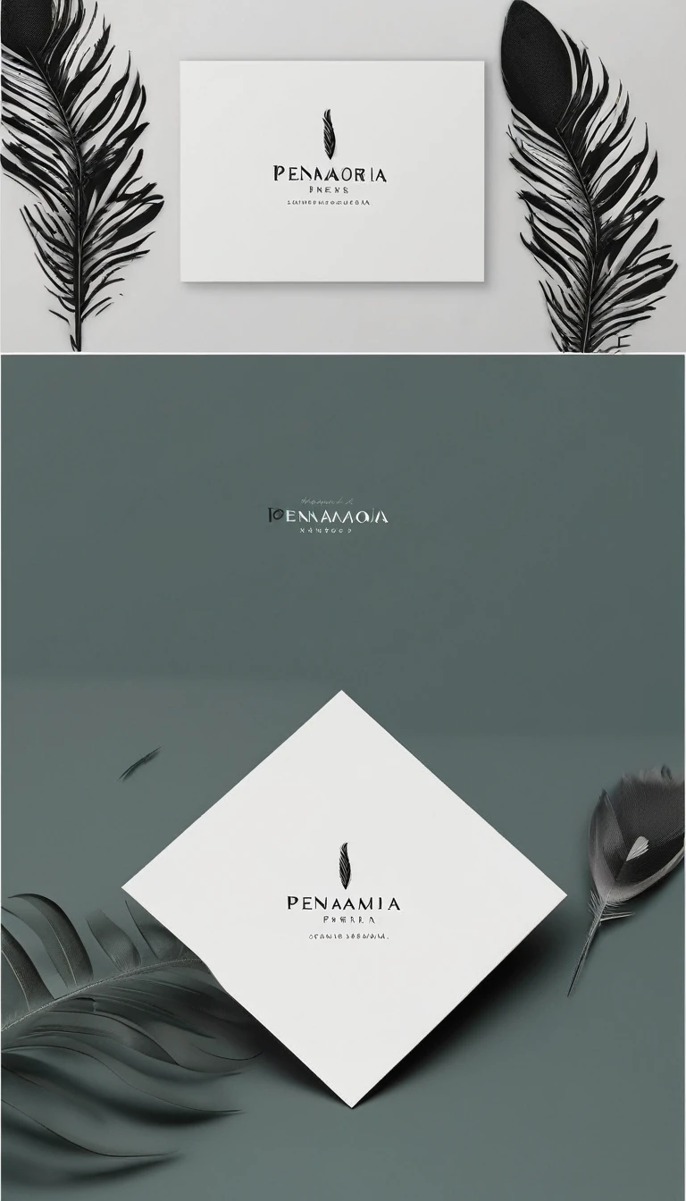 A minimal, modern, simple, cinematic logo design for the brand “Penamemoria". Create a modern, minimalistic, high-quality, logo of a memory feather. The logo must be convey a sense of dreams, stories, memories, music and imagination.
