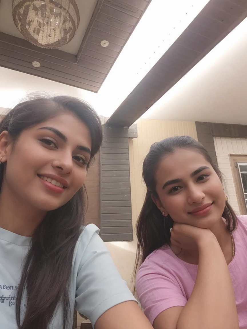 16 years girl named mouni roy, wearing kurti, smile, backyard, high ponytail, portait photo, dramatical lighting, sunlight, blue sky, without makeup, family reunion, bbq party