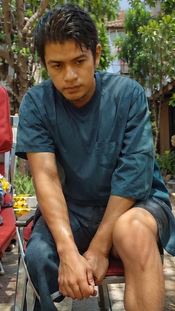 handsome man, sitting ON A chair