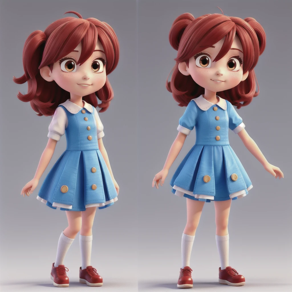 a close up of two images of a girl in a different dress with a same simple pose, 1style character, same girl with 4 different outfits, anime styled 3d, render of a cute 3d anime girl, stylized anime, stylized character, 3 d render stylized, high quality character design, stylized character design, cute cartoon character, 3d characters, anime stylized, animation character, cute 3 d render