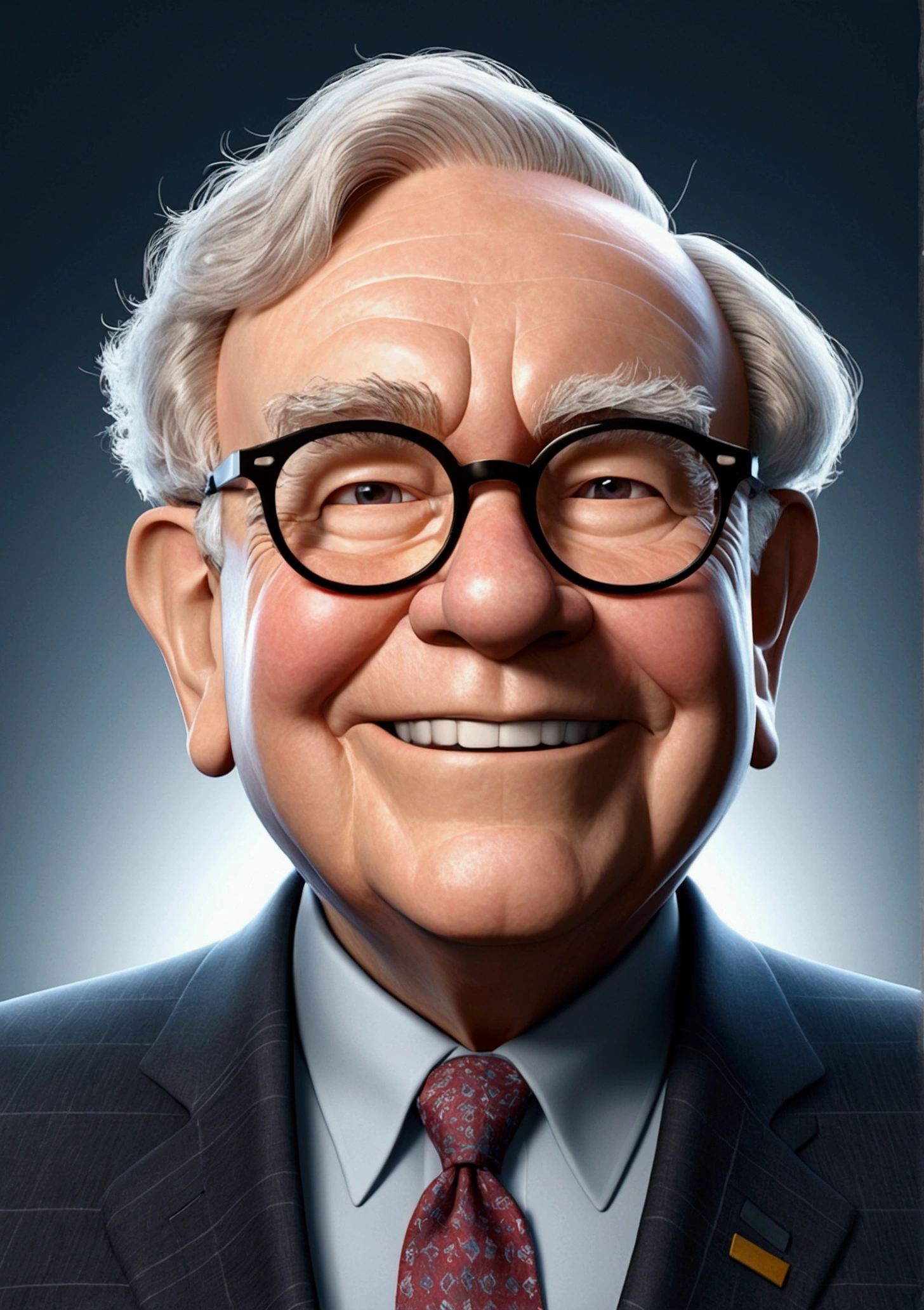 Warren Buffett smiled in a suit.., Pixar, .3d, Disney,9:16,Facing forward,Make the top, bottom, left and right margins larger
