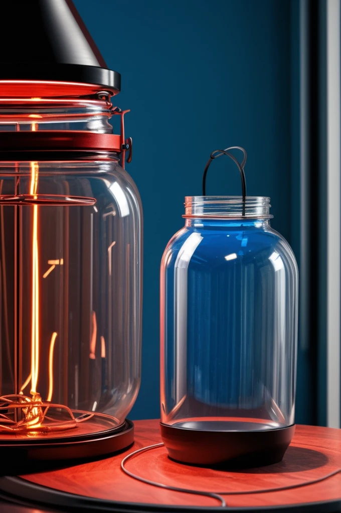 A breathtaking lab environment.a big cilinder transperant round glass is there.a experimental mutant in this glass  jar.mutant's ideal body shape is similar to humans but it is not really a human.the mutant experimental species have a shark head and limbs like a muscular men.there are some electrical and oxygen wires are connected with the mutant, oxygen wire have a mask on it end and it is connected with the mutants mounth.there blue and  red lights in the lab.some red lights are partially broken .white smoke is around the glass jar making it a beautiful environment 