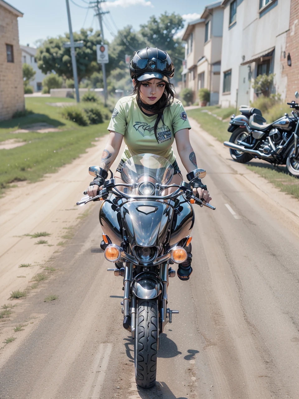 potrait of a curvy ??????? harley davidson, score_9, score_8_up, score_8, realistic,very realistic photo, dynamic lights, full shot, (highly detailed CG unity 8k wallpaper), trending on ArtStation, trending on CGSociety, High Detail, Sharp focus, dramatic, very realistic, 8k, dynamic lights, full shot,