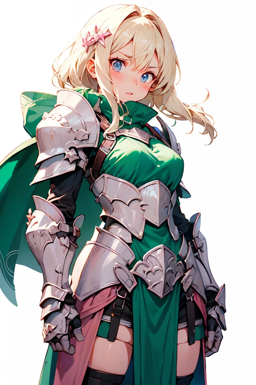 Young woman, hero, knight, blonde, Pink armor, Pink Armor, pink sword