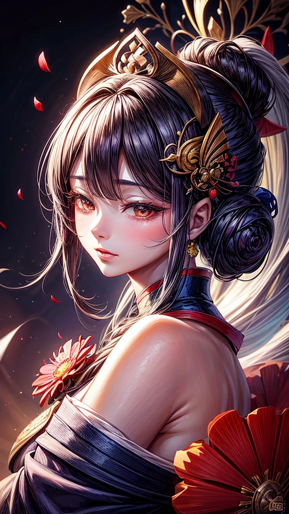 Masterpiece, best quality,young beautiful girl, ultra detailed, official art,unity 8k wallpaper, 红色和蓝色,
seductive smile,
kaleidoscopic imagery,
(symmetrical patterns):1.2, vibrant colors,
geometric shapes, mesmerizing designs,
optical illusions, dynamic composition