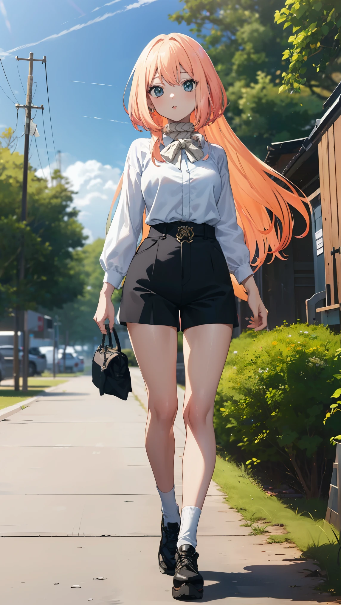 anime girl a white shirt and black shorts, seductive anime girl, humanoid pink female squid girl, attractive anime girl, haruno sakura, female anime character, anime girl named lucy, marin kitagawa fanart, fox nobushi, anime moe artstyle, ruri, rope around neck, 