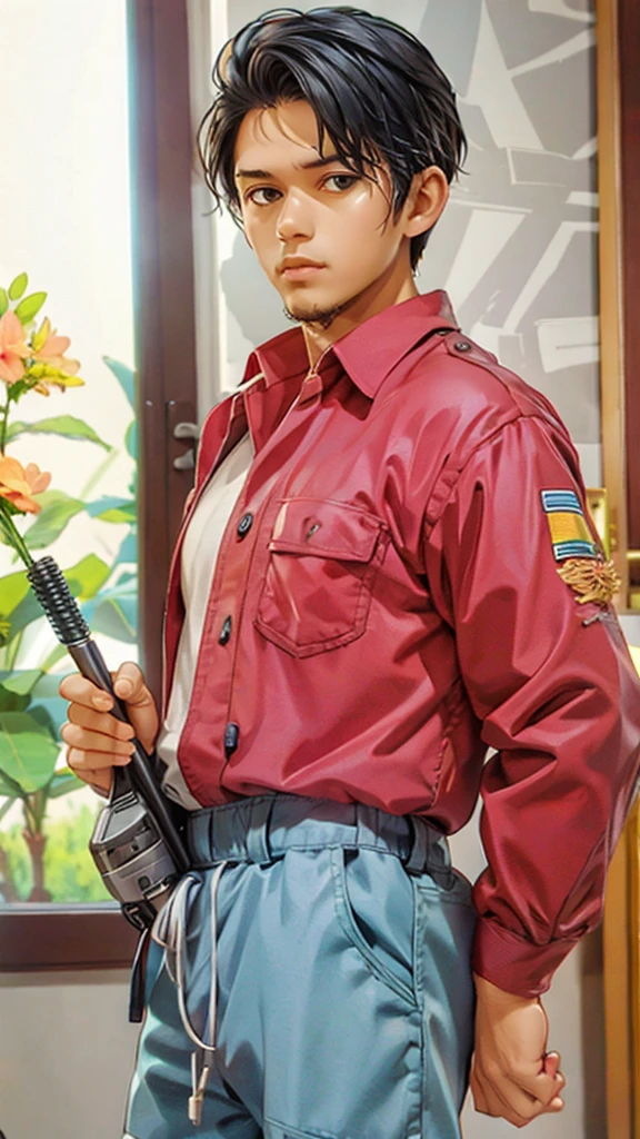 handsome man, standing
