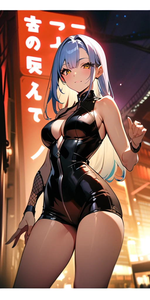 ((Highest quality、masterpiece、Anime Style、Highest quality、High resolution、8k、detailed、ultra-detailed:1.3))、Long legs、Sharp focus:1.2, Beautiful woman with perfect figure:1.4、(smile:1.2), double eyelid、30-year-old woman、Sexy pose、((((Shut your mouth.、One Woman、ワンピース:1.5)))),The background is tokyo