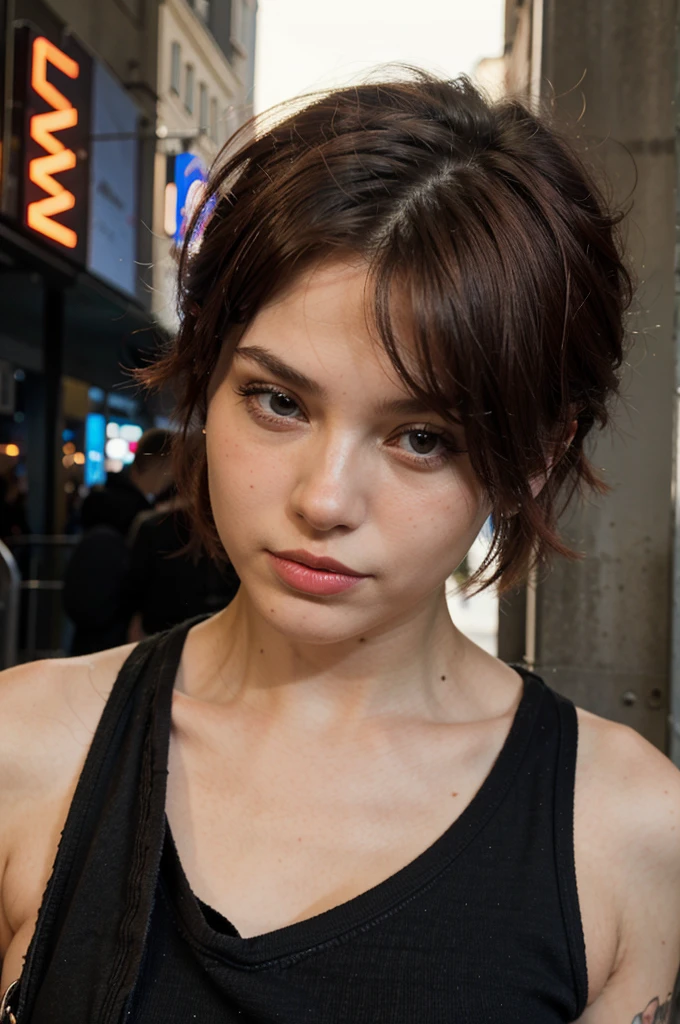a punk woman, Paris, (edge lighting:0.5)