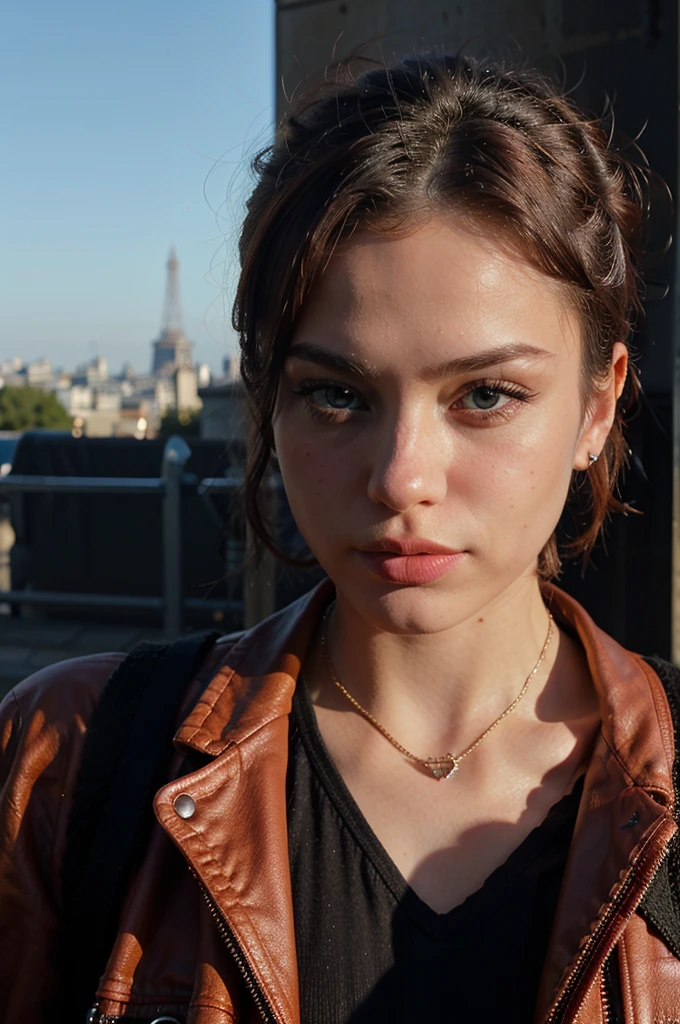 a punk woman, Paris, (edge lighting:0.5)