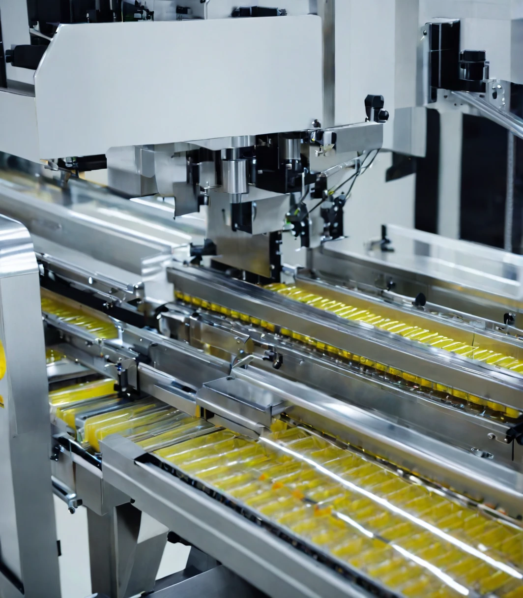 Visual: Closeup of a packaging machine in operation.