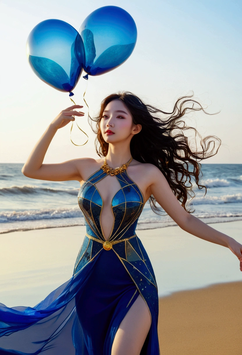 ( Absurd , high quality , Super detailed, Watch your hands )Zodiac sign - Goddess of Sagittarius , Similar to the goodness of Latin . Optimistic, fair, Funny and intelligent face . recklessness, Ruthless, impatient, Overconfident style . Dark blue eyes (Eye details) , Sparkling deep blue hair , Transparent dress , In the sea of shining stars , whole body , Nature of fire , God Chiron(masterpiece, Highest quality, Highest quality,Official Art, beautifully、Super Gold Hairstyle、aesthetic:1.2),(One girl:1.3), One girl BREAK stained glass art, Colored Glass, Lead wire, Light transmission BREAK Vivid colors, Intricate Design, Glowing effect, Spiritual atmosphere、Background abstract korean strip dancer Family of 3 running At the Beach with balloons in hand, happy family, people At the Beach, sunny day At the Beach, Clear sky, 写真photograph, stock, Best of Adobe Stock, Advertising Photography, At the Beach, shutter, photograph, good morning, (colorful), vacations photos, family, vacations, At the Beach, sunny day