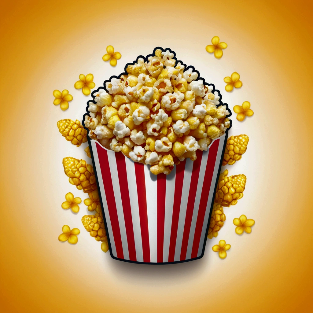 A popocorn logo for a mobile app