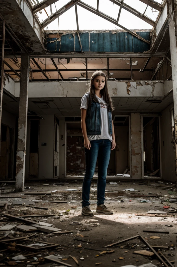 Girl  in an abandoned building
