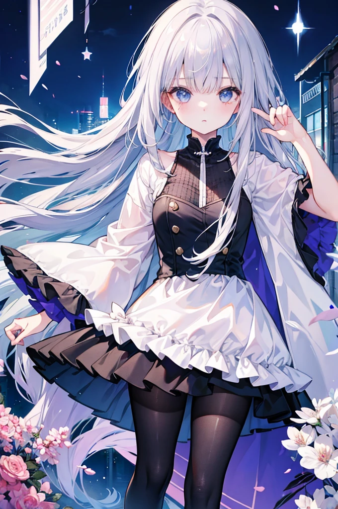 Girl、Long silver hair