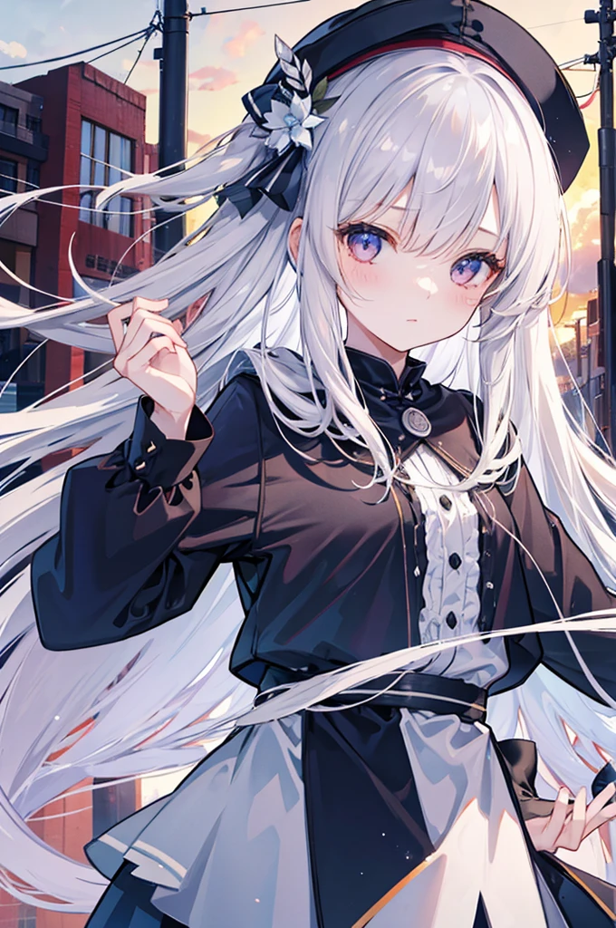 Girl、Long silver hair