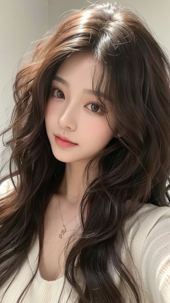 realistic light,natural light,white background,top quality、8 thousand、32,000、masterpiece、UHD:1.2)、photo of korean woman,small eyes,코리안 hippie perm헤어、dark brown hair、upper part of the body、from above、wavy hair,profile,long hair,pair of,wet hair,good hair,multi-layered hair,layer cut hair,perm hair,wave perm,Jelly perm,hippie perm,wavy hair,Abundant hair,wave wave、黒ブラウス