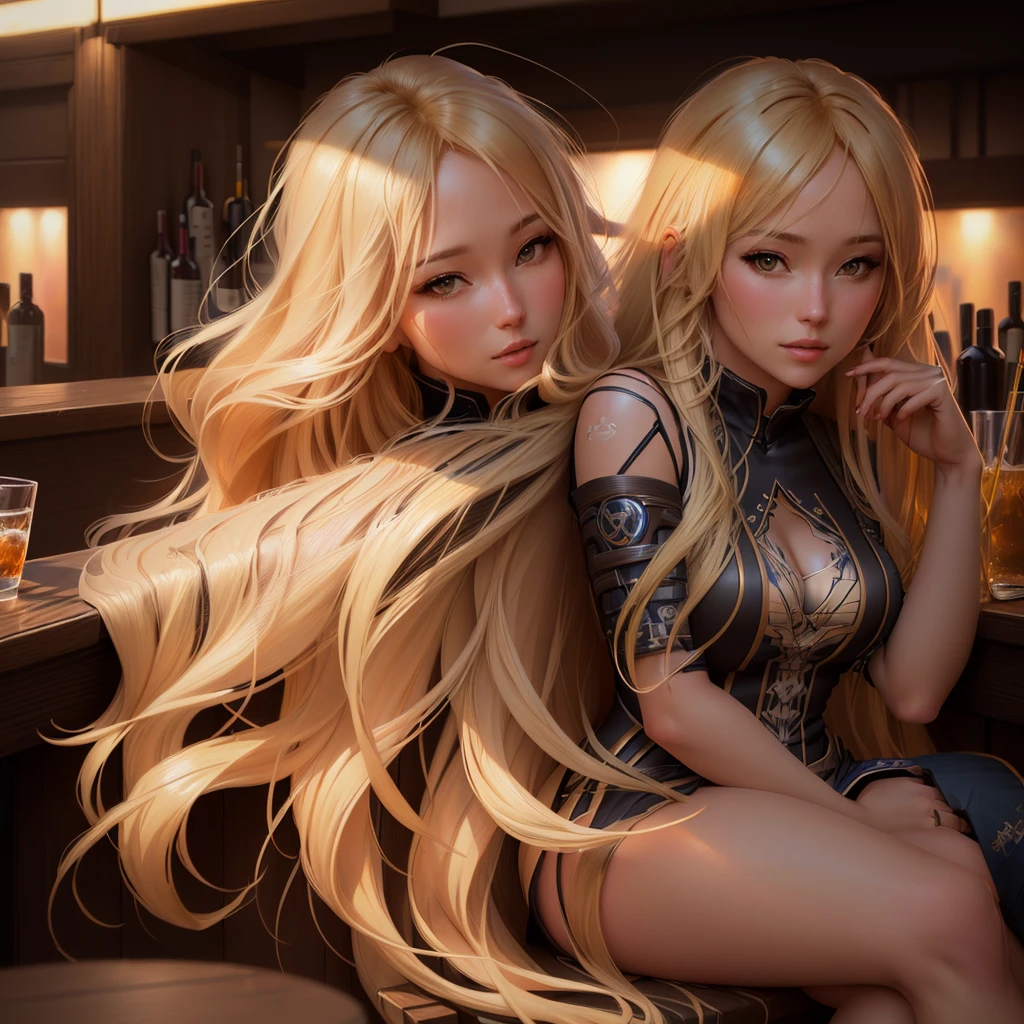 arafed woman with long blonde hair sitting at a bar, realistic artstyle, 🤤 girl portrait, photorealistic anime girl render, artwork in the style of guweiz, 8k high quality detailed art, realistic shaded perfect body, cute detailed digital art, realistic anime 3 d style, sultry digital painting, realistic cute girl painting, realistic art style