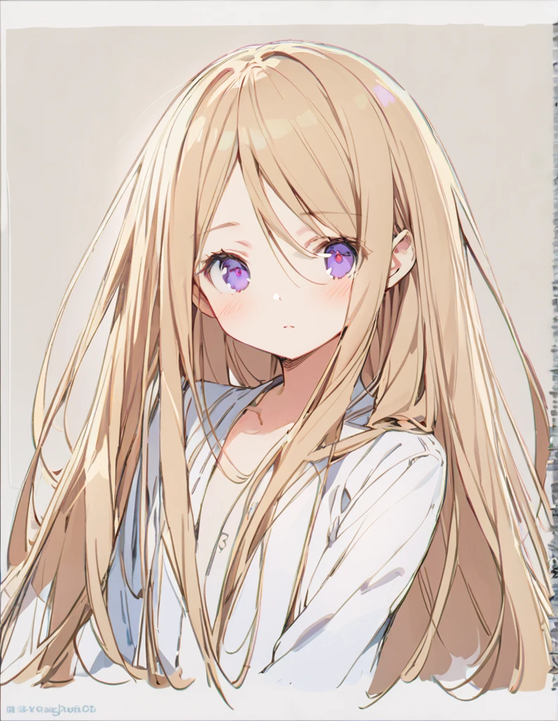 A girl (Sketches), (Open Close), (Small body), (blue:1.5) (long Hair:1.9), (purple eyes)輝く 戦う