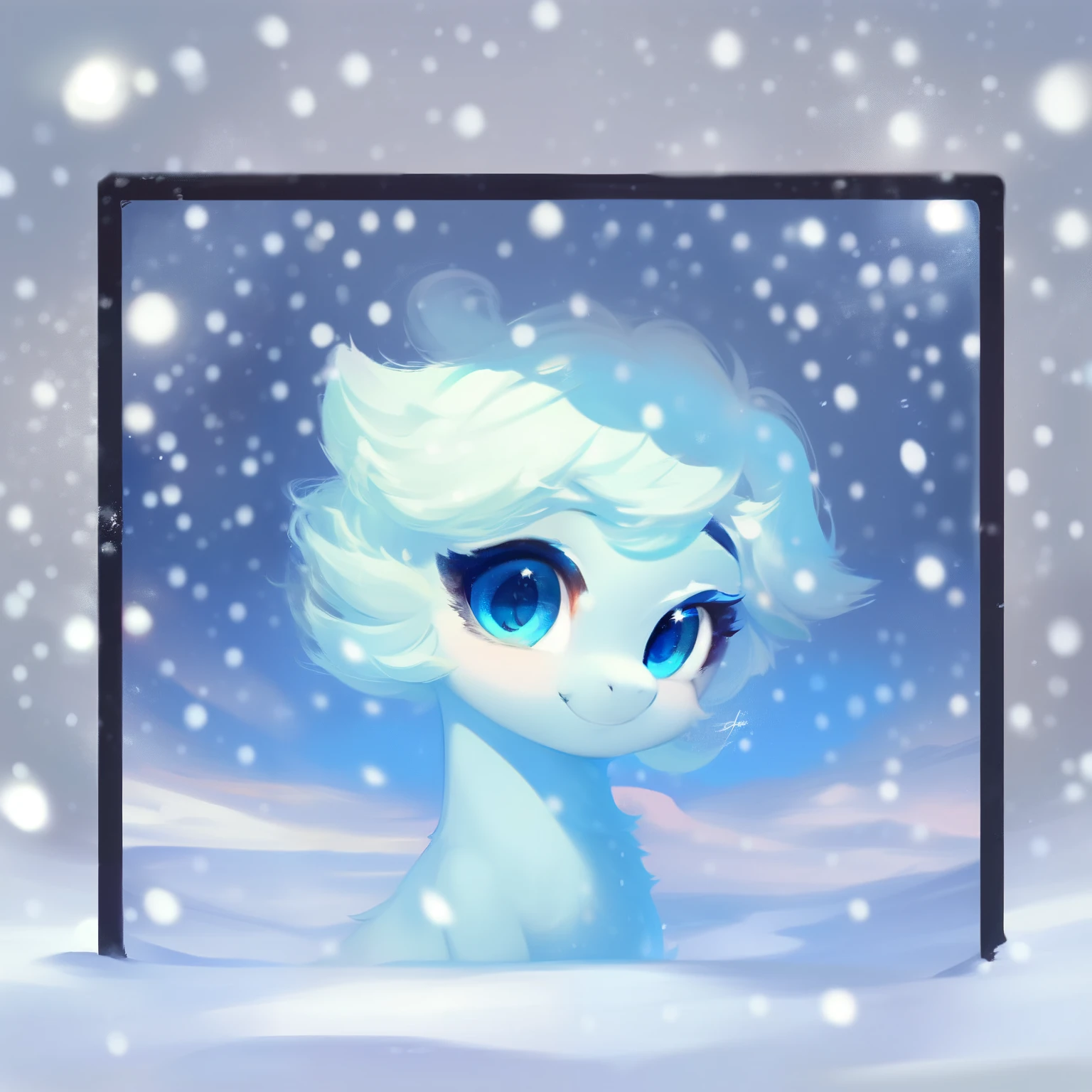 rating_safe, score_9, fluffy, feral pegasus pony,Bad,round cute face,very (((light blue body))), (((snow-white short mane))) 柔顺Fine半长的鬃毛,Gentle and clear light blue eyes,Gentle smile,Fine,Delicate painting lines。Standing picture,whole body