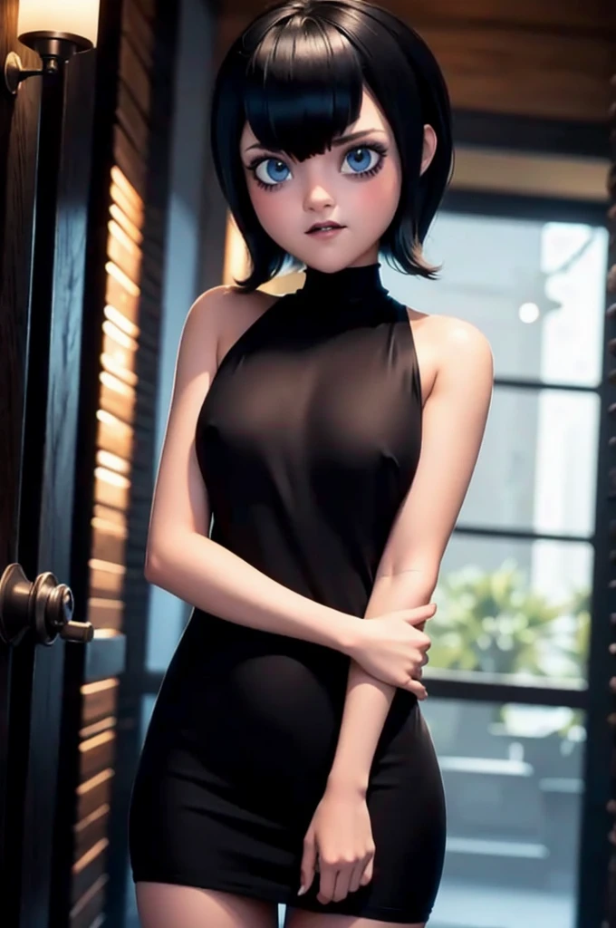 , 8k,High resolution, 1 girl, tmavis, inside, room light, Front view, black dress, Upper part of the body, face,  ,  on the ,  ,  , detailed , flat , , quality , , xxx,  ,  , Remove clothes, remove the dress, retire the dress, eliminate the clothes, ,
