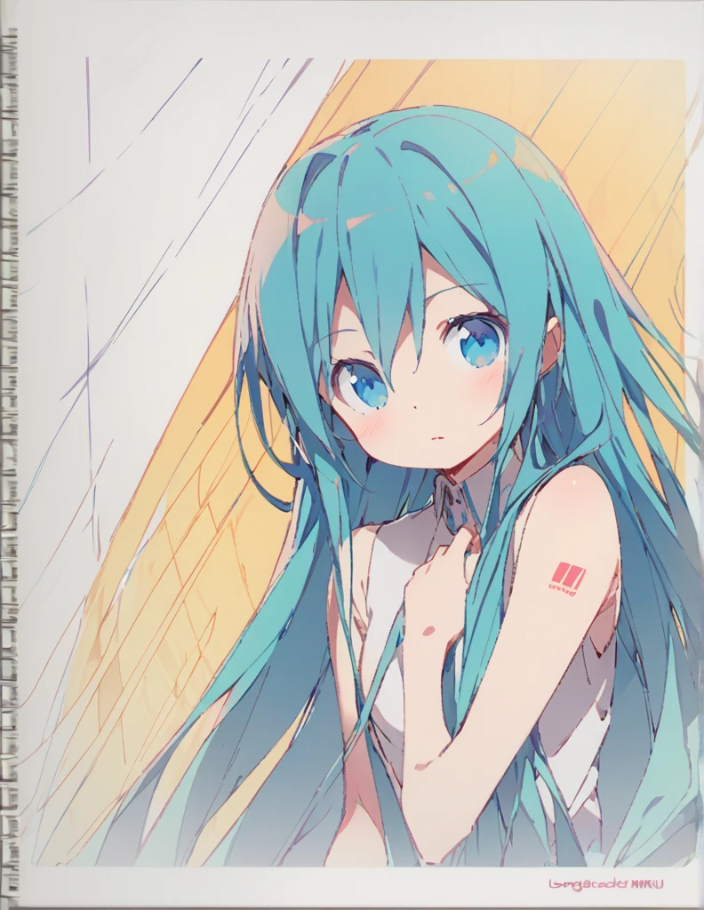Hatsune miku (Sketches), (Open Close), (Small body), (blue:1.5) (long Hair:1.9), (blue eyes)輝く 戦う