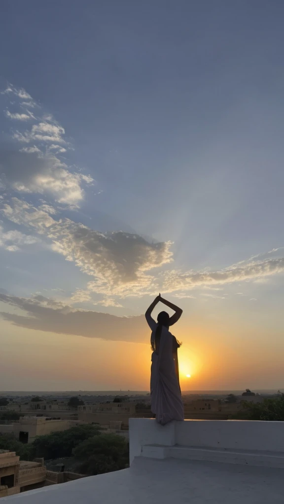 Sky picture, rajasthan Sunset, India, instagram story material, aesthetic