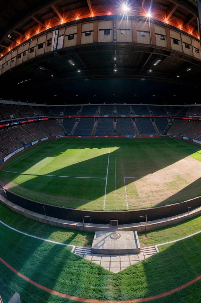 battle arena, stadium, wide view, fisheye effect, vibrant color, art work, HD quality