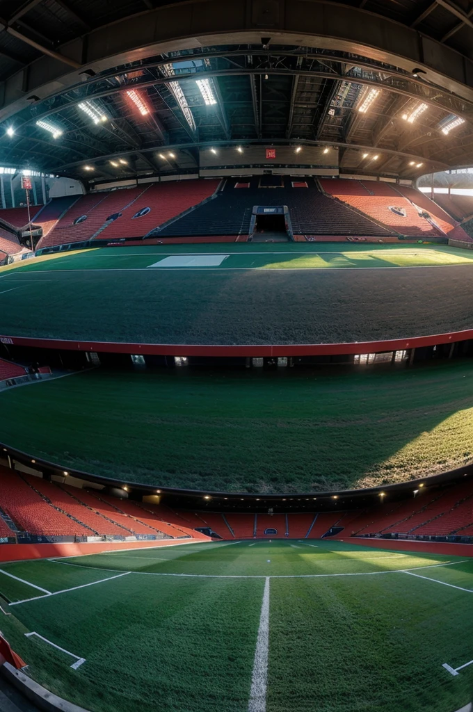 battle arena, stadium, wide view, fisheye effect, vibrant color, art work, HD quality