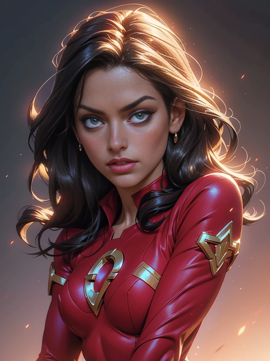 ( work of art, 4k resolution, Ultrarealistic, very detailled) linda e sexly donna troy ,beautiful detailed eyes,beautiful detailed lips,extreme detailed face,long eyelashes, sexly,soft lighting,subtle background,professional photograpy,vivid colors all-body , by a fan, Ruddy face () all-body (seducer) (Soon to ) (lipstick biting eyes) (Diana Troy) (red suit) (wonder Girl) (DC Comics) portrait photography by artgerm, no estilo do realismo, shining skin, , natural lighting, Defined full lips. feminine body all-body