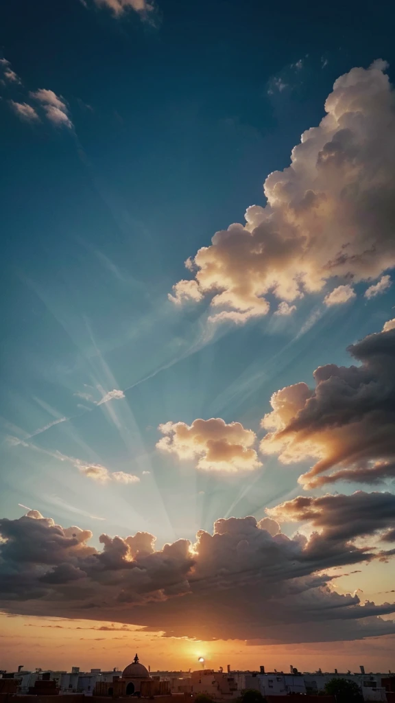 Sky picture, rajasthan Sunset, India, instagram story material, aesthetic, clouds, birds