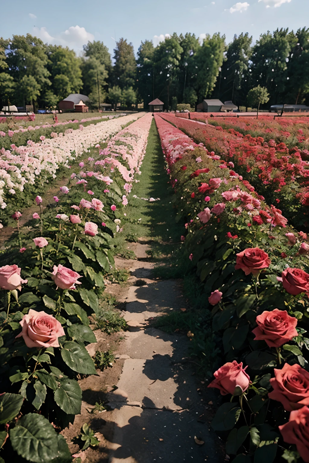 Pictures of various colorful rose farms