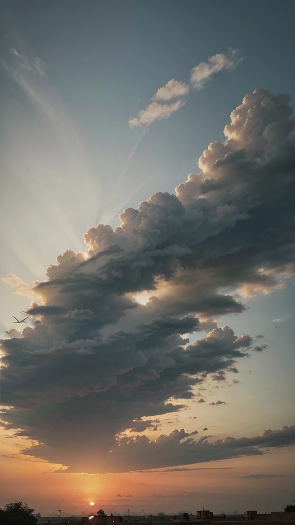 Sky picture, rajasthan Sunset, india, instagram story material, aesthetic, clouds, birds, show less sky