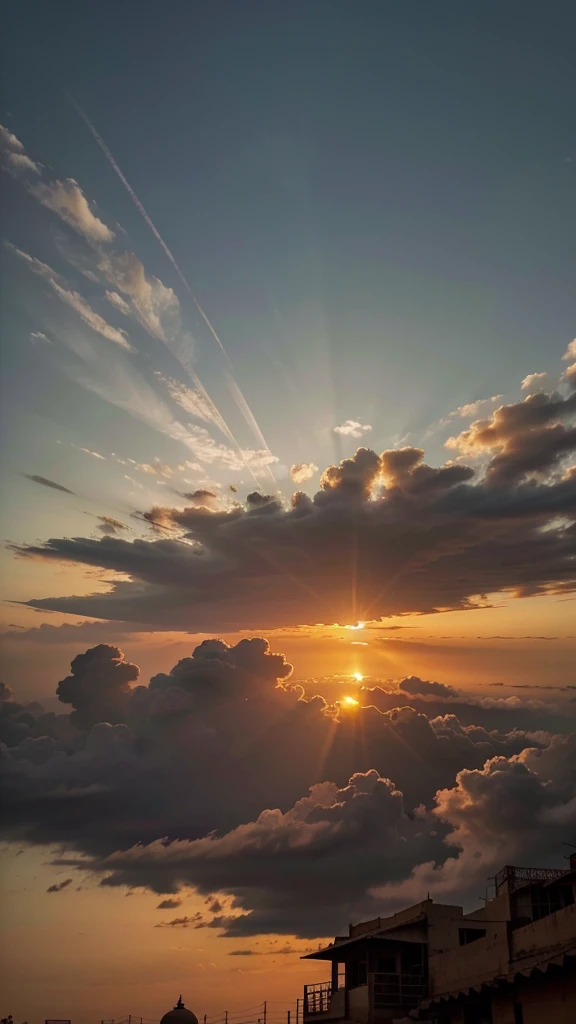 Sky picture, rajasthan Sunset, india, instagram story material, aesthetic, clouds, birds, show less sky