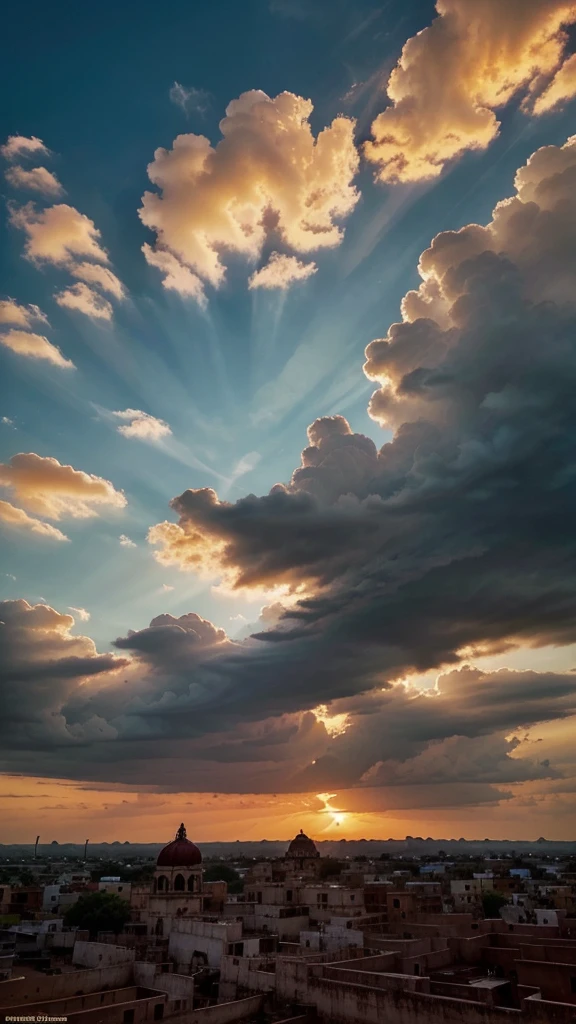 Sky picture, rajasthan Sunset, india, instagram story material, aesthetic, clouds, birds, show less sky with dragon across the clouds