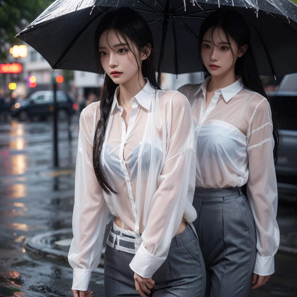 mini skirt、Leg spread、Hair getting wet in the rain、Transparent shirt、Beautiful woman getting wet in the rain、typhoon、Get wet without an umbrella、Beautiful woman in the rain、雨で濡れたBeautyOL、Detailed face、Realistic、beautiful girl、Beauty、Office Lady Uniform、beauty、Transparent nipples、Beautiful woman、Narrow waist、Handsome woman、Tight pants look、suit、Sexy pose、タイトなsuitパンツ、雨で濡れたsuit、Wet naked shirt、See-through shirt、Shot in heavy rain、Naked shirt